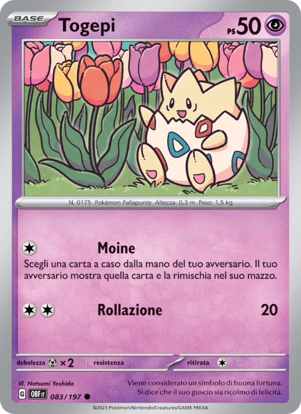 Togepi 083/230 — Obsidian Flames (Italian Pokémon TCG card)