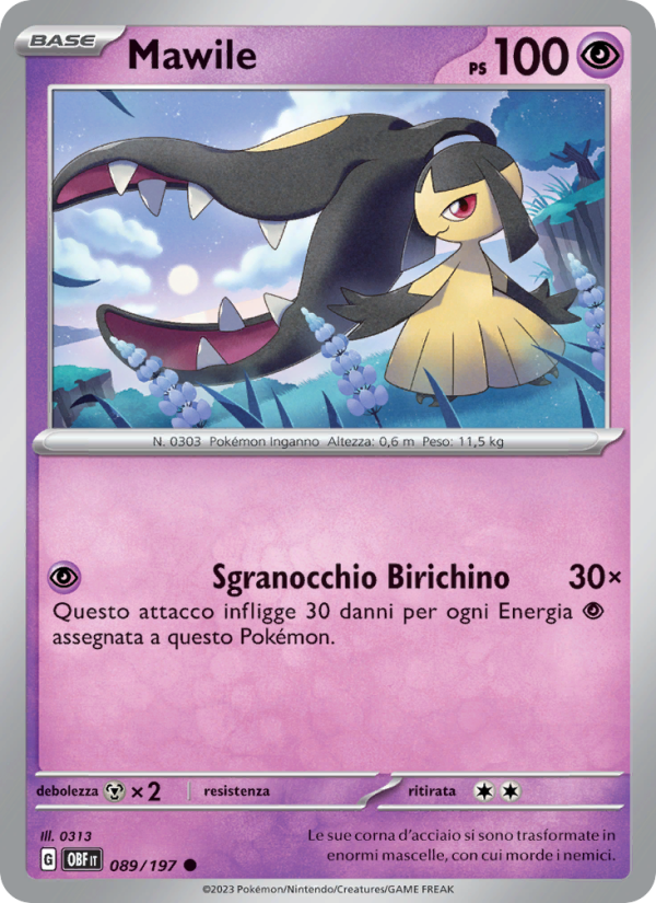 Mawile 089/230 — Obsidian Flames (Italian Pokémon TCG card)