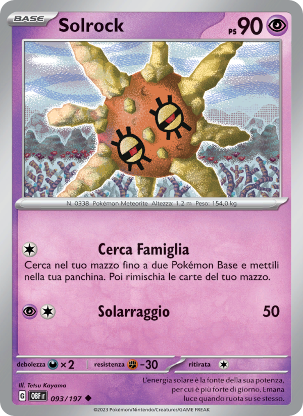 Solrock 093/230 — Obsidian Flames (Italian Pokémon TCG card)