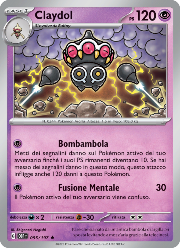 Claydol 095/230 — Obsidian Flames (Italian Pokémon TCG card)