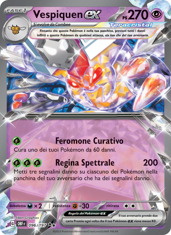 Vespiquen-ex 096/230 — Obsidian Flames (Italian Pokémon TCG card)