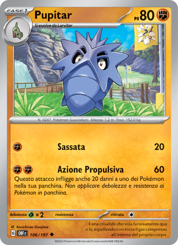 Pupitar 106/230 — Obsidian Flames (Italian Pokémon TCG card)