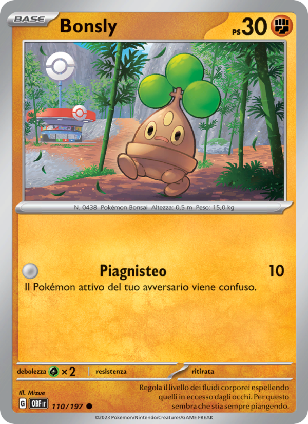Bonsly 110/230 — Obsidian Flames (Italian Pokémon TCG card)