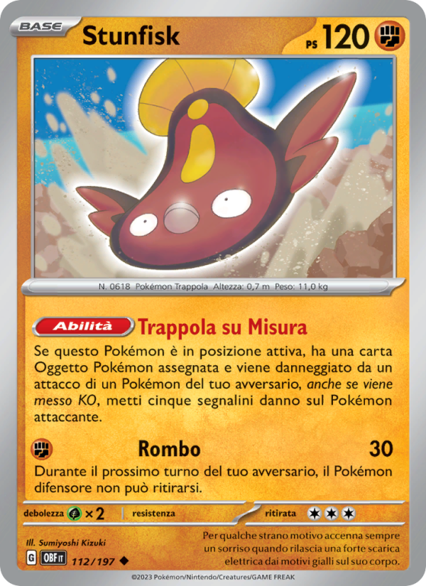 Stunfisk 112/230 — Obsidian Flames (Italian Pokémon TCG card)