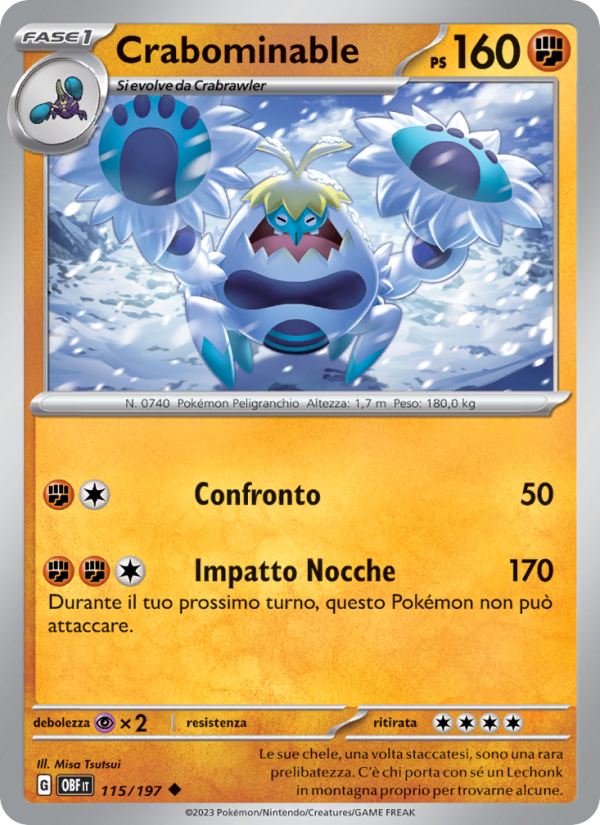 Crabominable 115/230 — Obsidian Flames (Italian Pokémon TCG card)