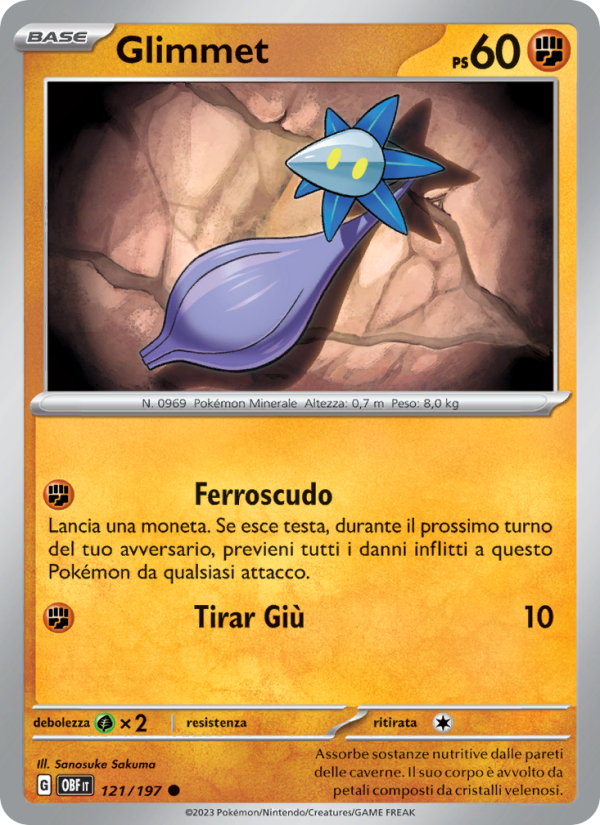 Glimmet 121/230 — Obsidian Flames (Italian Pokémon TCG card)