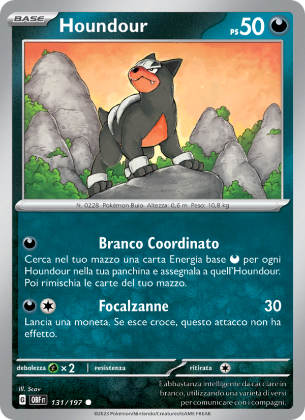 Houndour 131/230 — Obsidian Flames (Italian Pokémon TCG card)