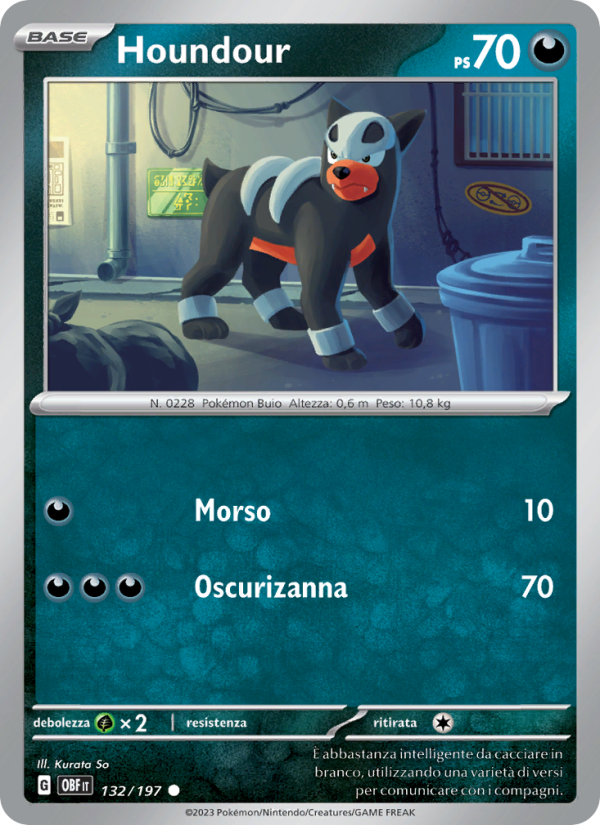 Houndour 132/230 — Obsidian Flames (Italian Pokémon TCG card)