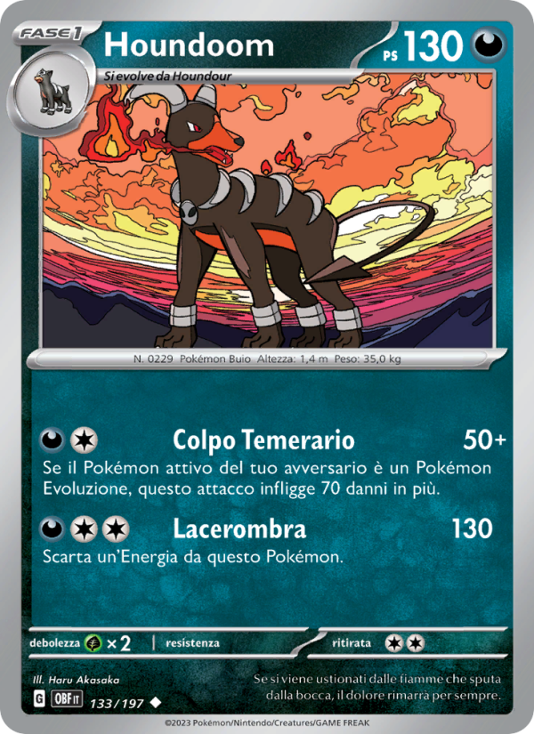 Houndoom 133/230 — Obsidian Flames (Italian Pokémon TCG card)