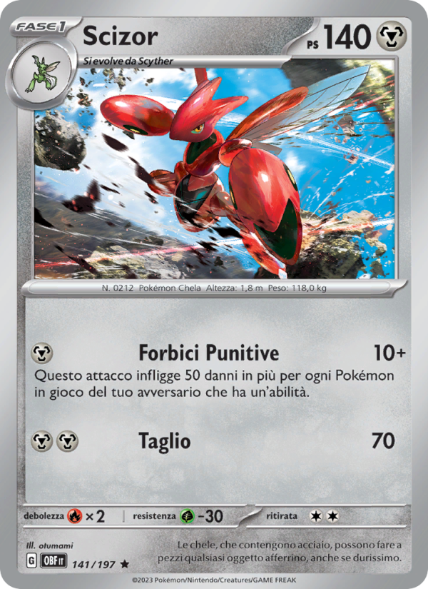 Scizor 141/230 — Obsidian Flames (Italian Pokémon TCG card)