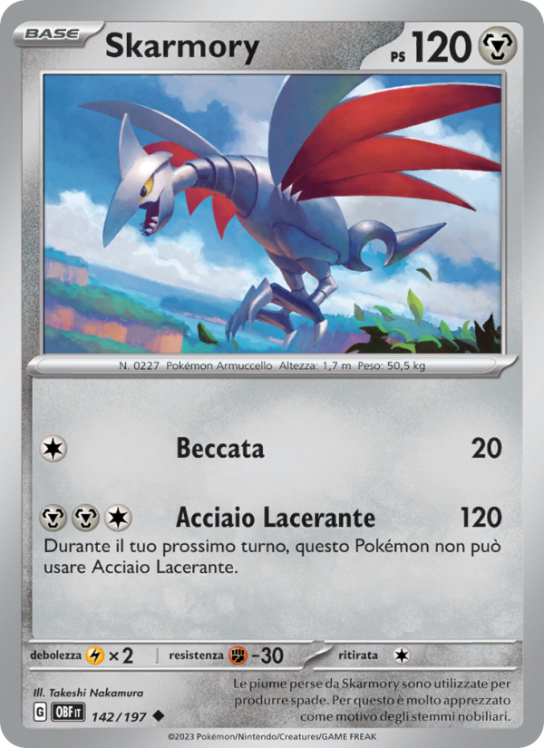 Skarmory 142/230 — Obsidian Flames (Italian Pokémon TCG card)