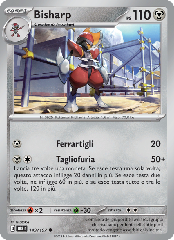 Bisharp 149/230 — Obsidian Flames (Italian Pokémon TCG card)