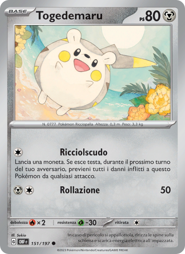 Togedemaru 151/230 — Obsidian Flames (Italian Pokémon TCG card)