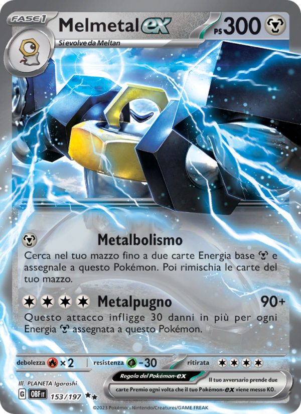Melmetal-ex 153/230 — Obsidian Flames (Italian Pokémon TCG card)