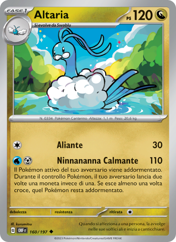 Altaria 160/230 — Obsidian Flames (Italian Pokémon TCG card)