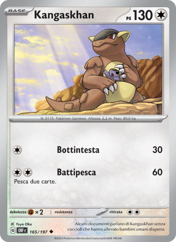 Kangaskhan 165/230 — Obsidian Flames (Italian Pokémon TCG card)