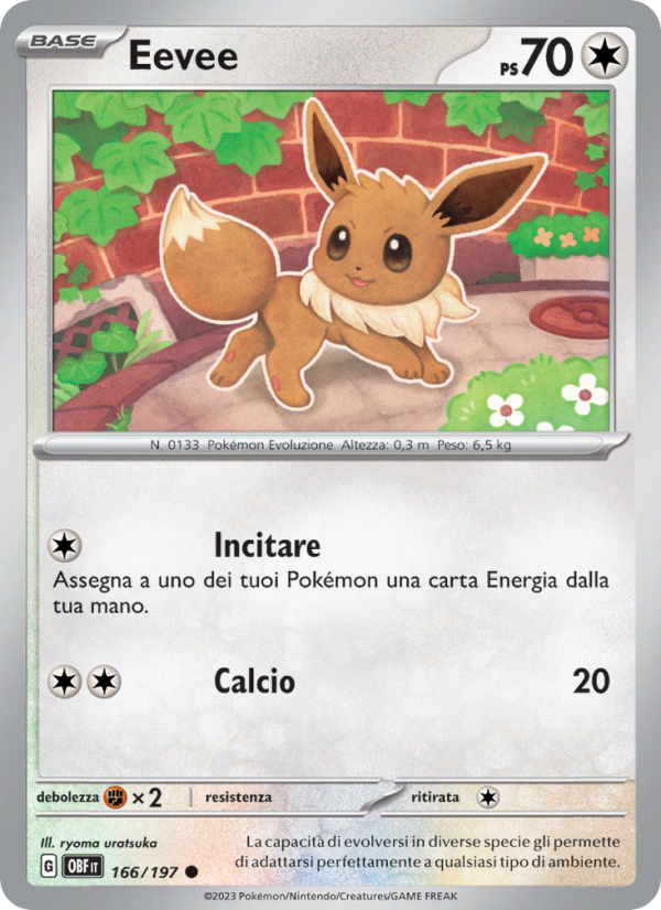 Eevee 166/230 — Obsidian Flames (Italian Pokémon TCG card)