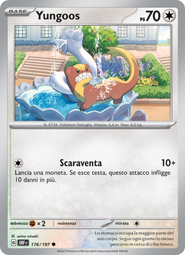 Yungoos 176/230 — Obsidian Flames (Italian Pokémon TCG card)