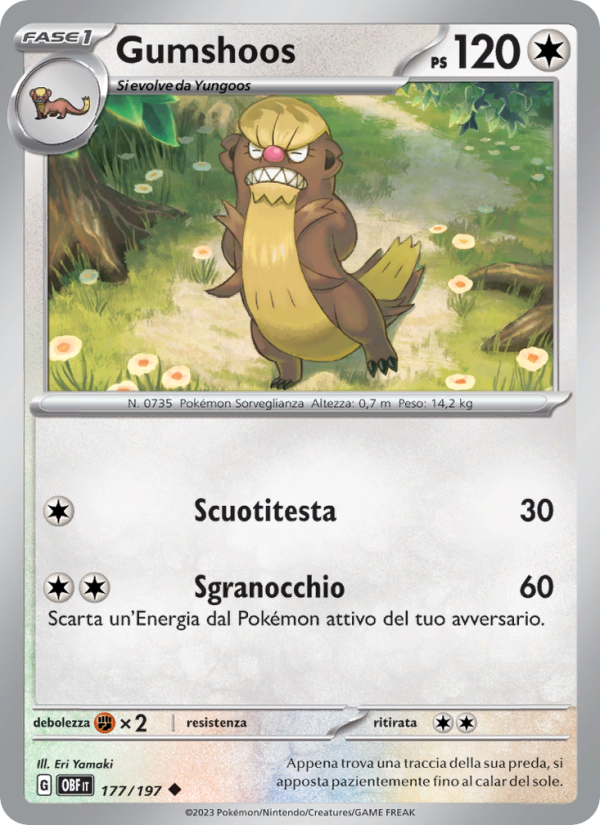 Gumshoos 177/230 — Obsidian Flames (Italian Pokémon TCG card)