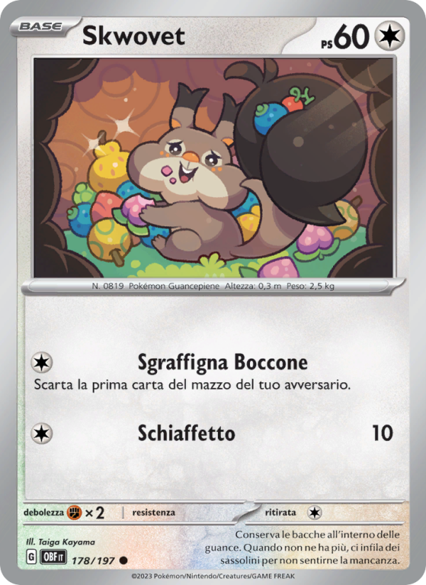 Skwovet 178/230 — Obsidian Flames (Italian Pokémon TCG card)