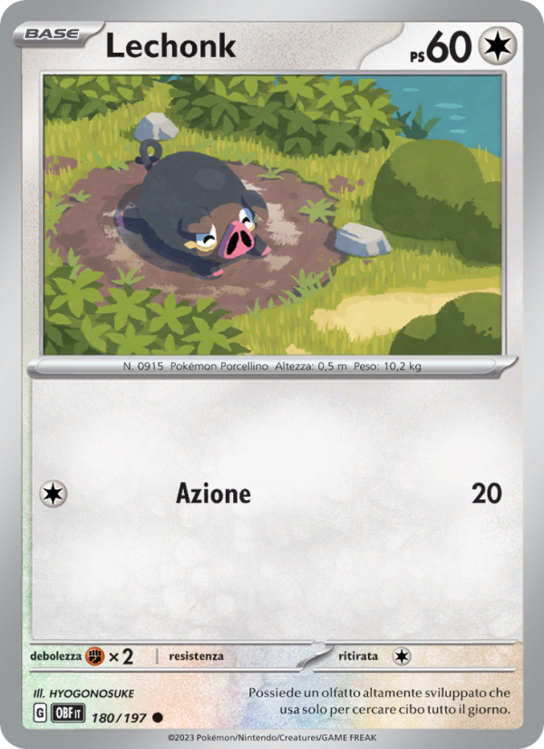 Lechonk 180/230 — Obsidian Flames (Italian Pokémon TCG card)
