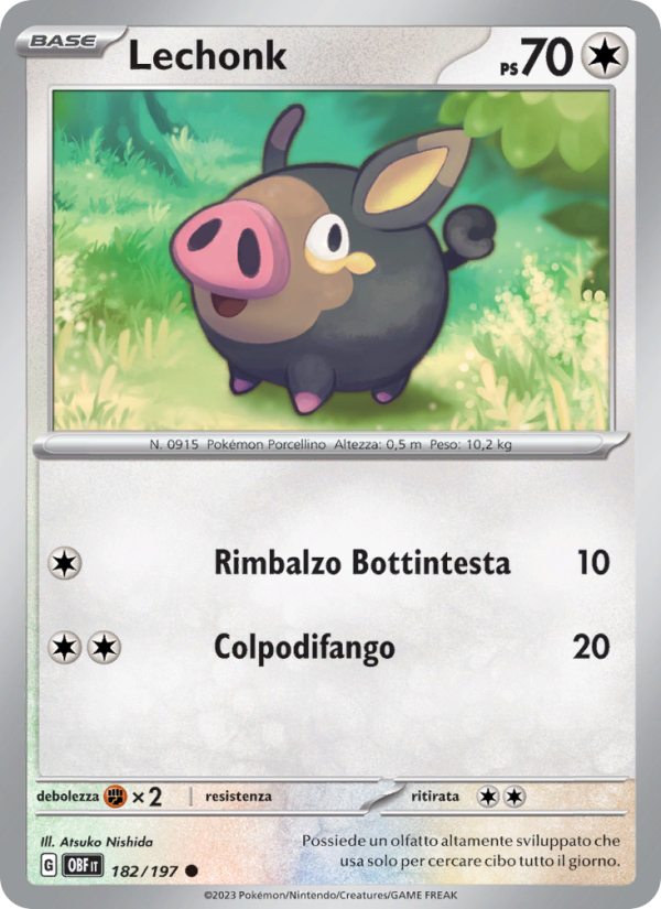 Lechonk 182/230 — Obsidian Flames (Italian Pokémon TCG card)