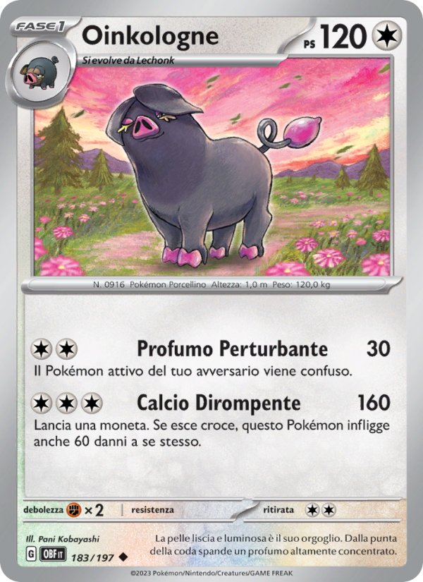 Oinkologne 183/230 — Obsidian Flames (Italian Pokémon TCG card)