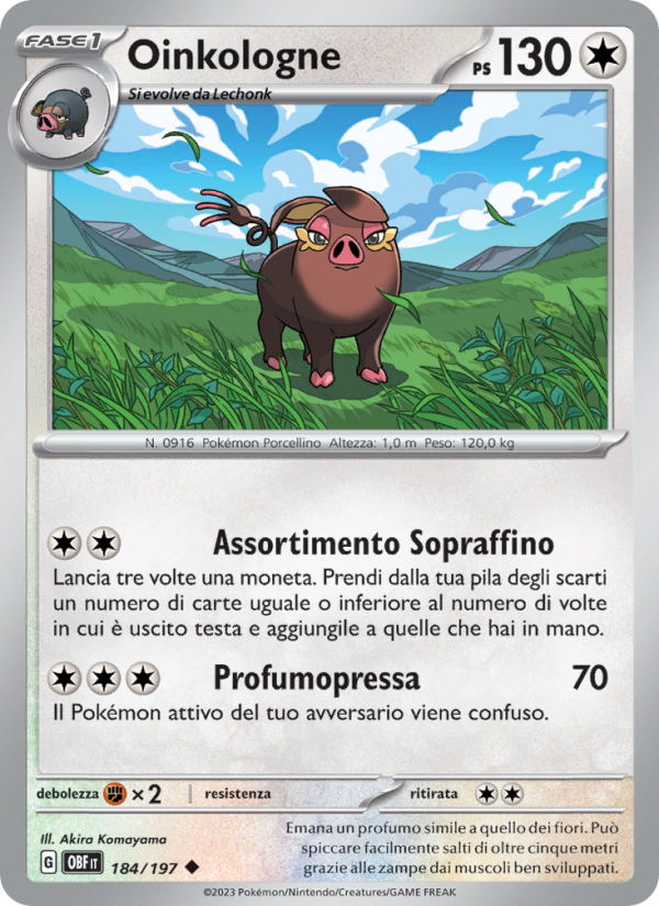 Oinkologne 184/230 — Obsidian Flames (Italian Pokémon TCG card)