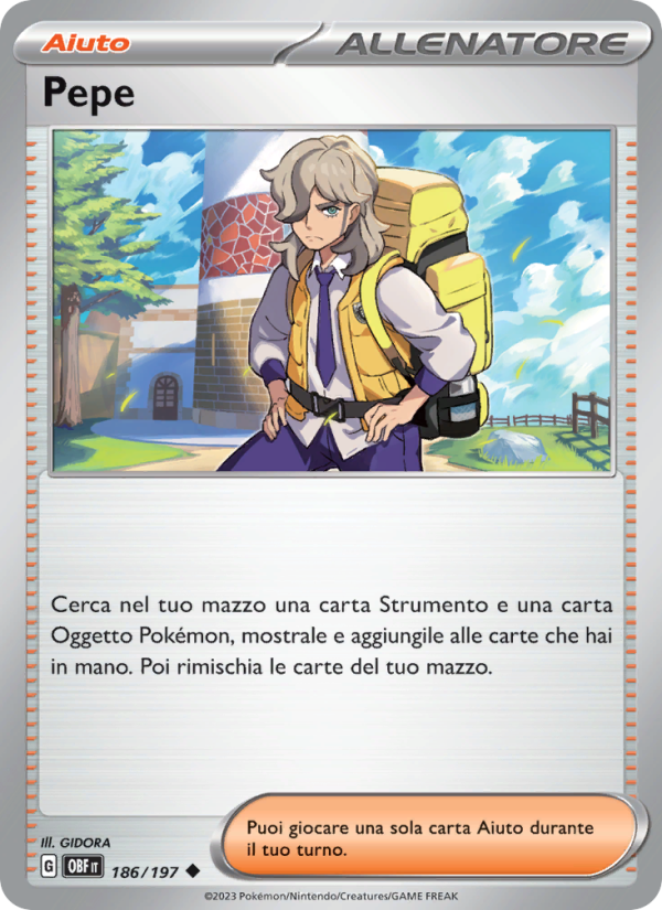 Pepe 186/230 — Obsidian Flames (Italian Pokémon TCG card)
