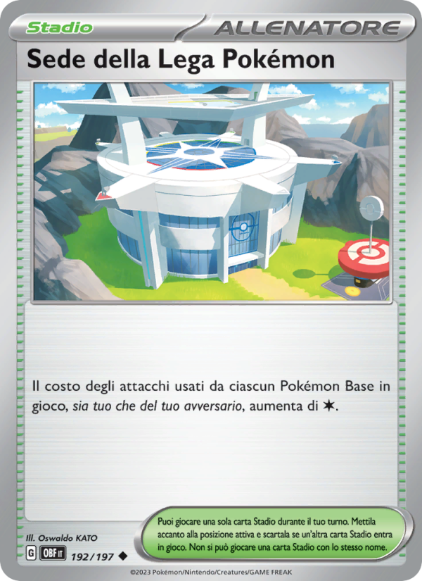 Sede della Lega Pokémon 192/230 — Obsidian Flames (Italian Pokémon TCG card)