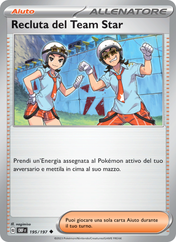 Recluta del Team Star 195/230 — Obsidian Flames (Italian Pokémon TCG card)