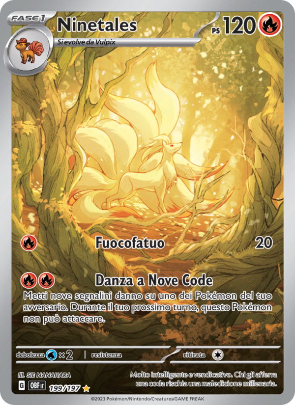 Ninetales 199/230 — Obsidian Flames (Italian Pokémon TCG card)