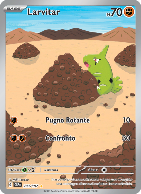 Larvitar 203/230 — Obsidian Flames (Italian Pokémon TCG card)