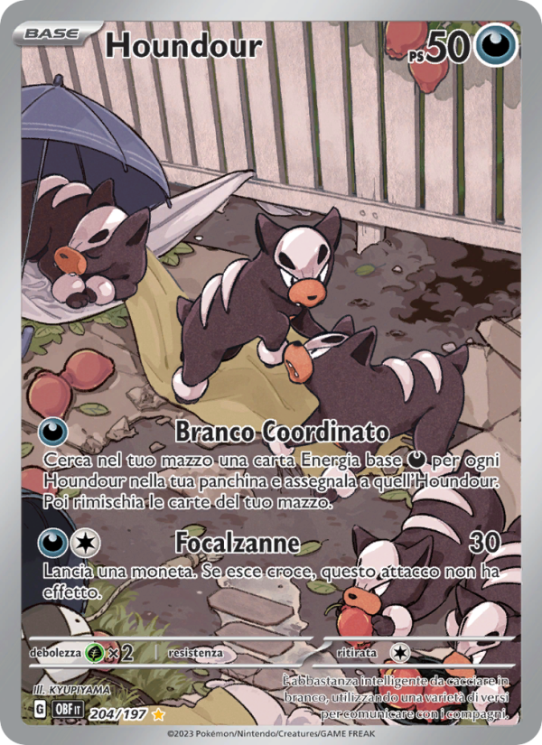 Houndour 204/230 — Obsidian Flames (Italian Pokémon TCG card)