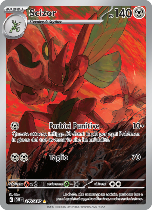 Scizor 205/230 — Obsidian Flames (Italian Pokémon TCG card)