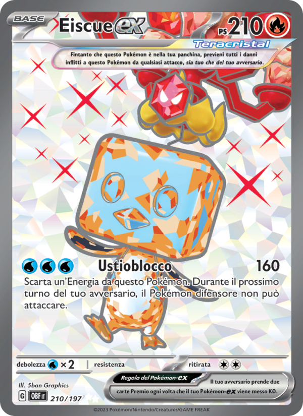 Eiscue-ex 210/230 — Obsidian Flames (Italian Pokémon TCG card)