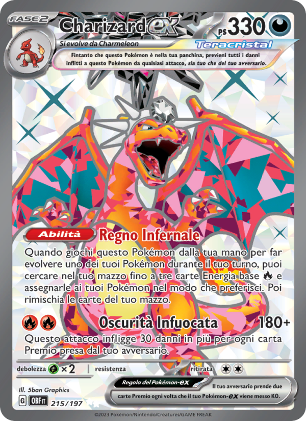 Charizard-ex 215/230 — Obsidian Flames (Italian Pokémon TCG card)
