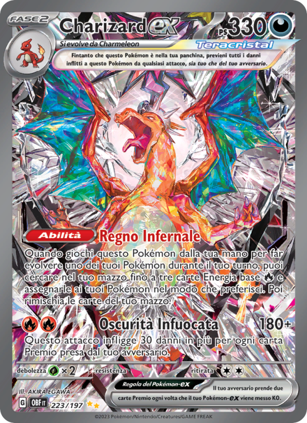 Charizard-ex 223/230 — Obsidian Flames (Italian Pokémon TCG card)