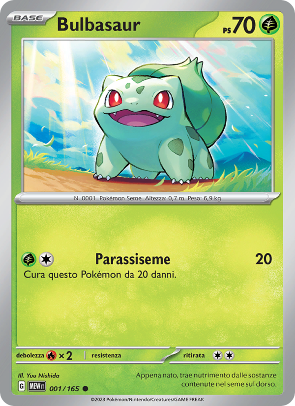Bulbasaur 001/207 — 151 (Italian Pokémon TCG card)