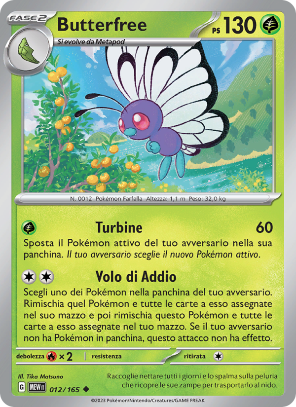 Butterfree 012/207 — 151 (Italian Pokémon TCG card)