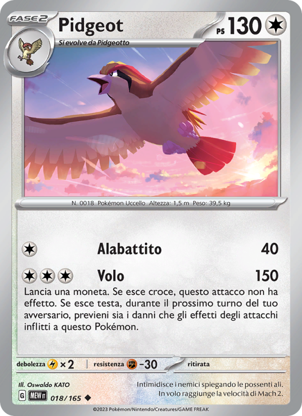 Pidgeot 018/207 — 151 (Italian Pokémon TCG card)