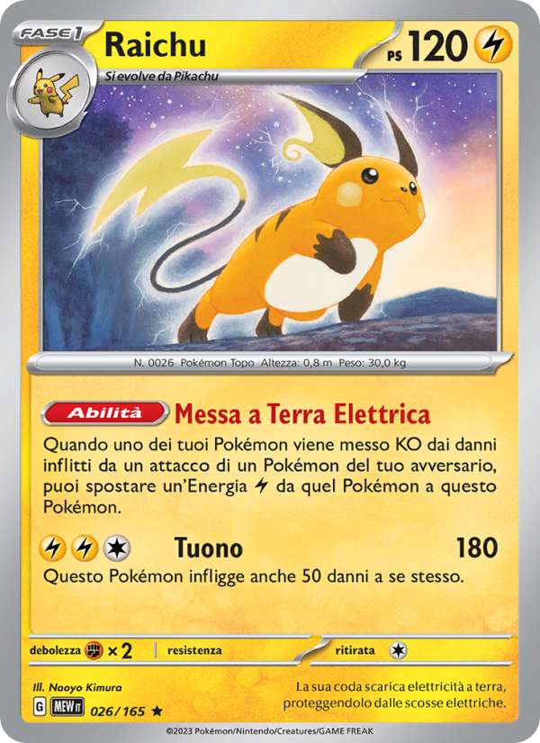 Raichu 026/207 — 151 (Italian Pokémon TCG card)