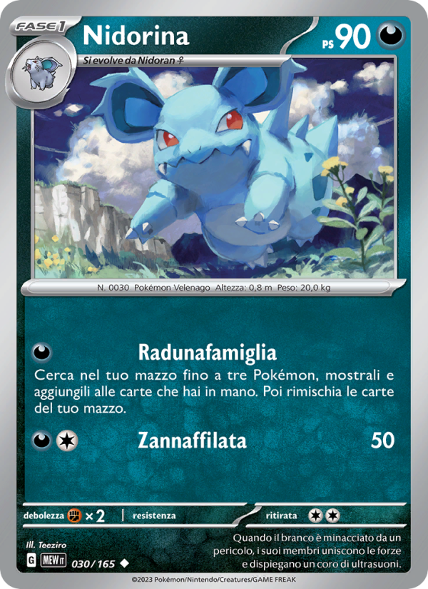 Nidorina 030/207 — 151 (Italian Pokémon TCG card)