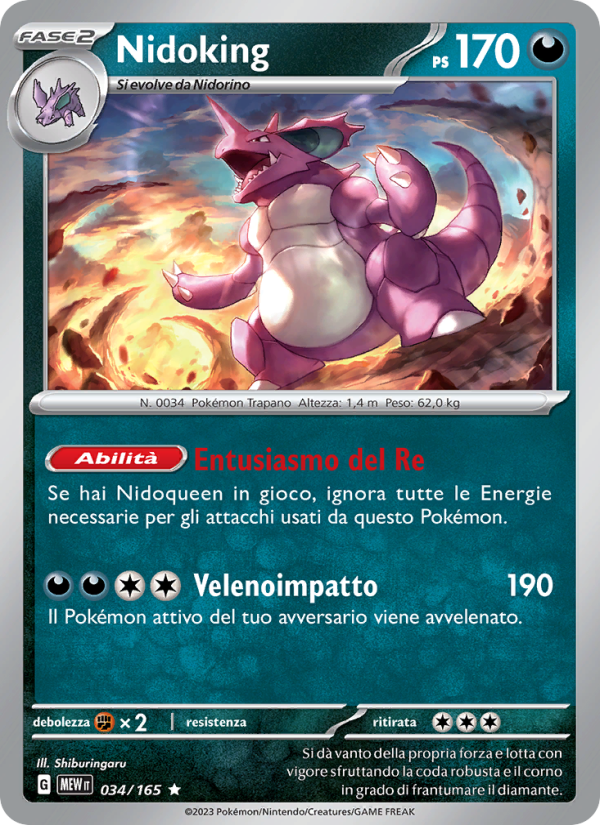 Nidoking 034/207 — 151 (Italian Pokémon TCG card)