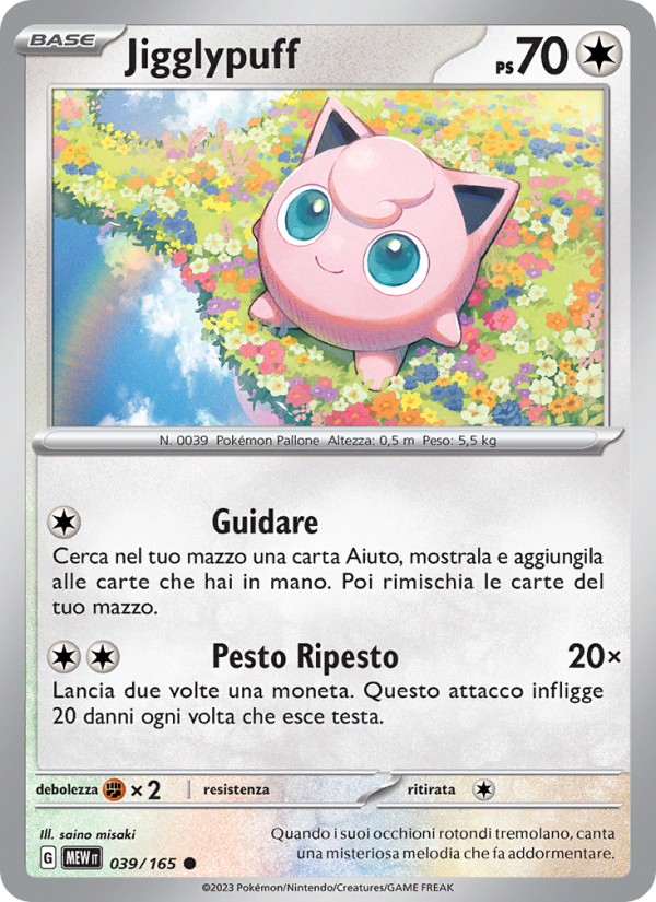 Jigglypuff 039/207 — 151 (Italian Pokémon TCG card)