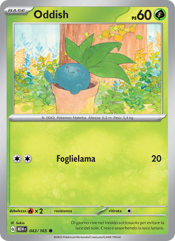 Oddish 043/207 — 151 (Italian Pokémon TCG card)