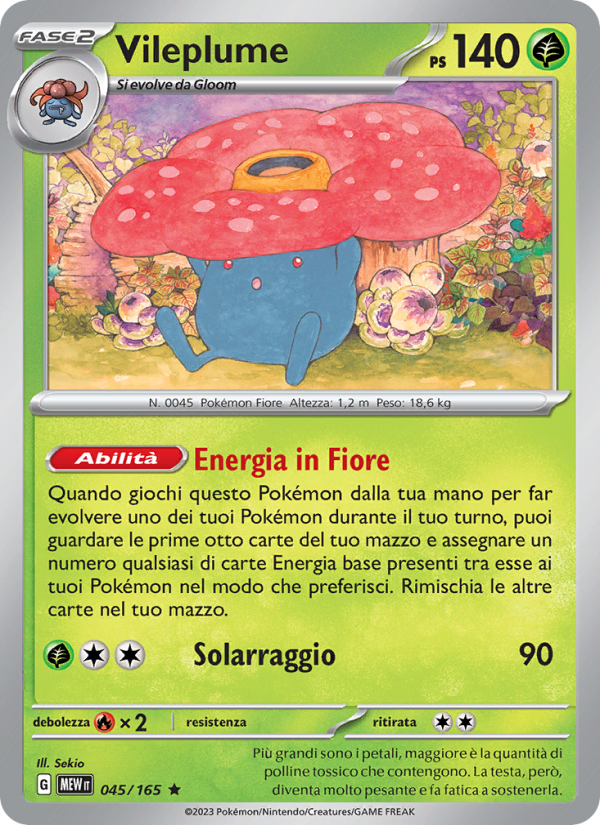Vileplume 045/207 — 151 (Italian Pokémon TCG card)