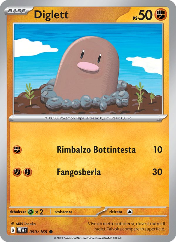 Diglett 050/207 — 151 (Italian Pokémon TCG card)