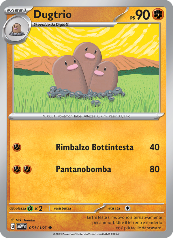 Dugtrio 051/207 — 151 (Italian Pokémon TCG card)