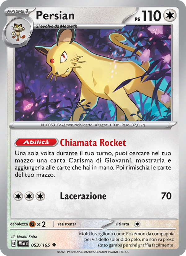 Persian 053/207 — 151 (Italian Pokémon TCG card)